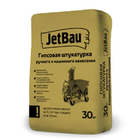 Штукатурка машинного нанесения JetBau (джет бау) Гипсовая белая,  30кг