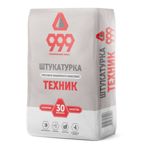 Штукатурка гипсовая машинного нанесения Техник 999 светло-бежевая, 30кг